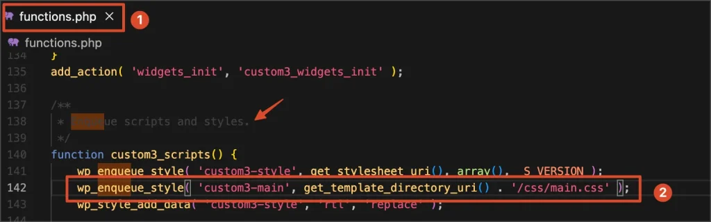 function.php css 코드 삽입