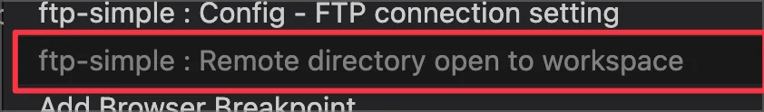 ftp remote directory to workspace